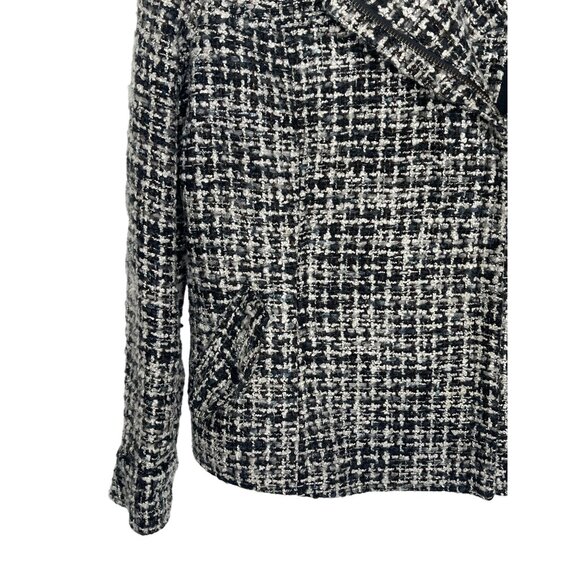 Coldwater Creek Tweed Zip Jacket Size 8 Black Gray - Picture 4 of 15